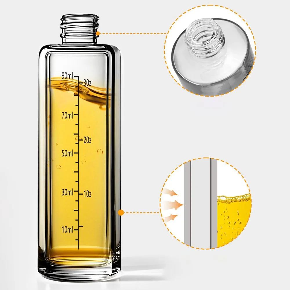 100ml 304 Stainless Steel Glass Oil Spray Bottle Kitchen Cooking Sprayer for Olive Oil Vinegar Soy Sauce (BPA Free, No FDA) - 4