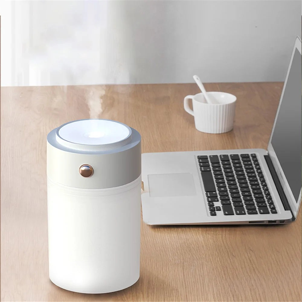 829 250ml Portable Electric Air Humidifier Aroma Oil Diffuser Low Noise USB Cool Mist Sprayer with Colorful Night Light, Style B - White - 6