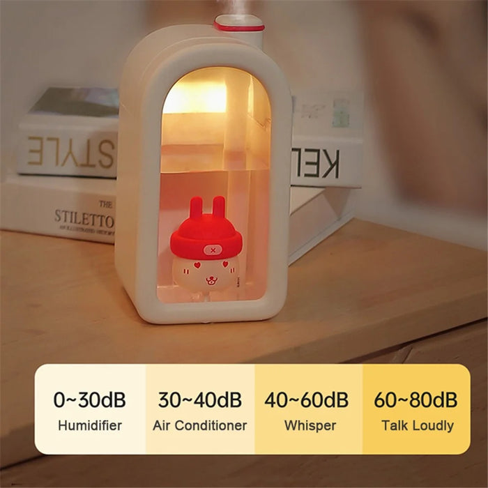 CT-201 Cute Rabbit 380ML Air Humidifier Aromatic Oil Diffuser with LED Night Lamp for Bedroom Office - White - 3