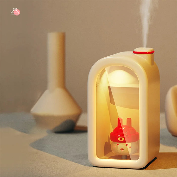 CT-201 Cute Rabbit 380ML Air Humidifier Aromatic Oil Diffuser with LED Night Lamp for Bedroom Office - White - 6