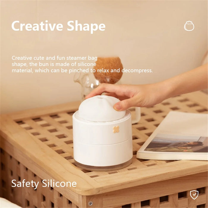 H42 Imitated Silicone Steamed Stuffed Bun Mini Mute Home Humidifier Air Moisturizing USB Mist Diffuser with Night Light - 4