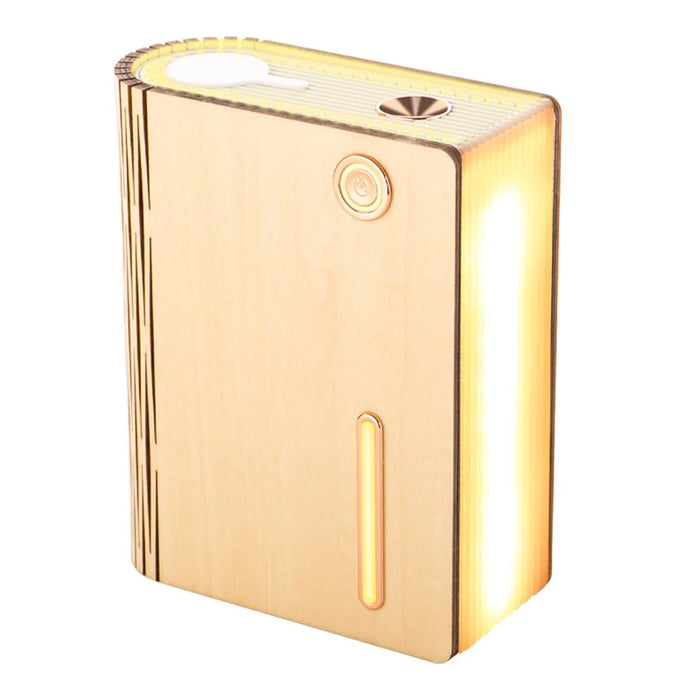 EH0013 Book Shape Wooden USB Humidifier Home Mute Mist Diffuser Night Light - White Maple Wood - 2