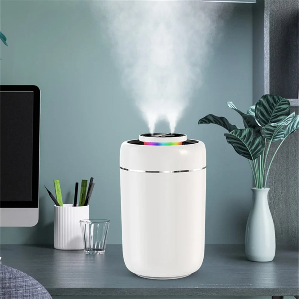 X13 3L Large Capacity Auto Power-off Double Nozzles Humidifier Mute Fine Mist Diffuser Sprayer with LED Light - 1