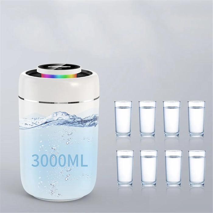 X13 3L Large Capacity Auto Power-off Double Nozzles Humidifier Mute Fine Mist Diffuser Sprayer with LED Light - 5