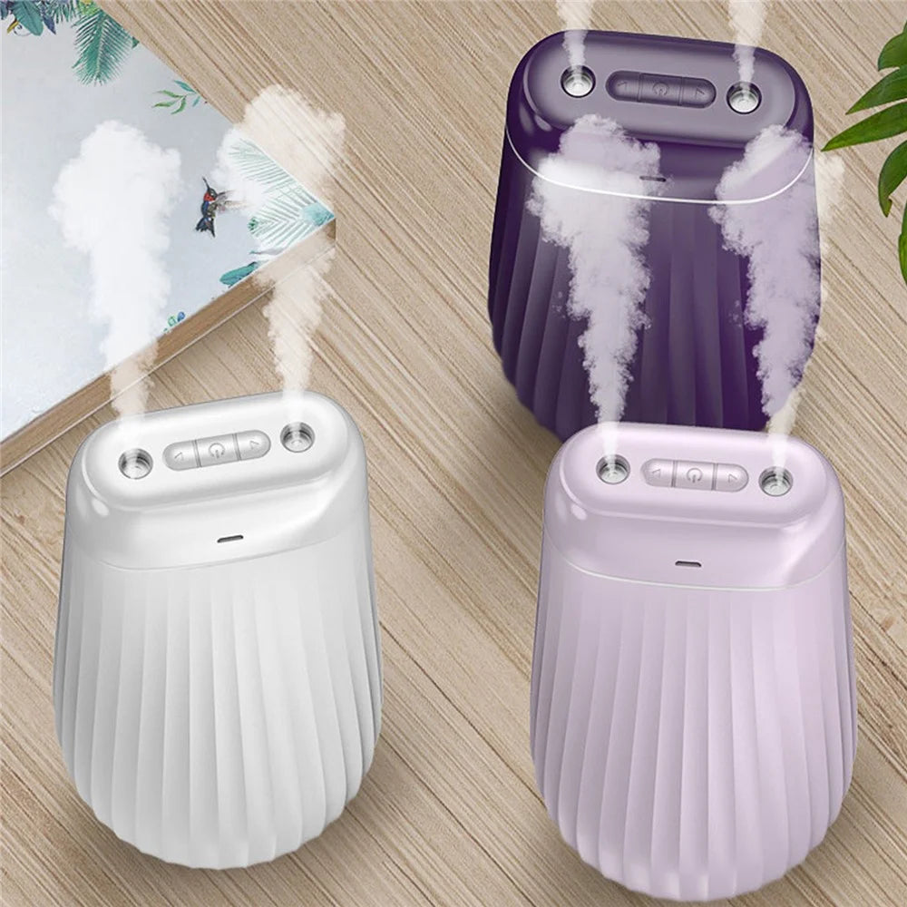 Mist Humidifier Plug-in 1000ml Dual Spouts Cold Spray LED Night Light Silent Home Humidifier Diffuser - Pink - 7
