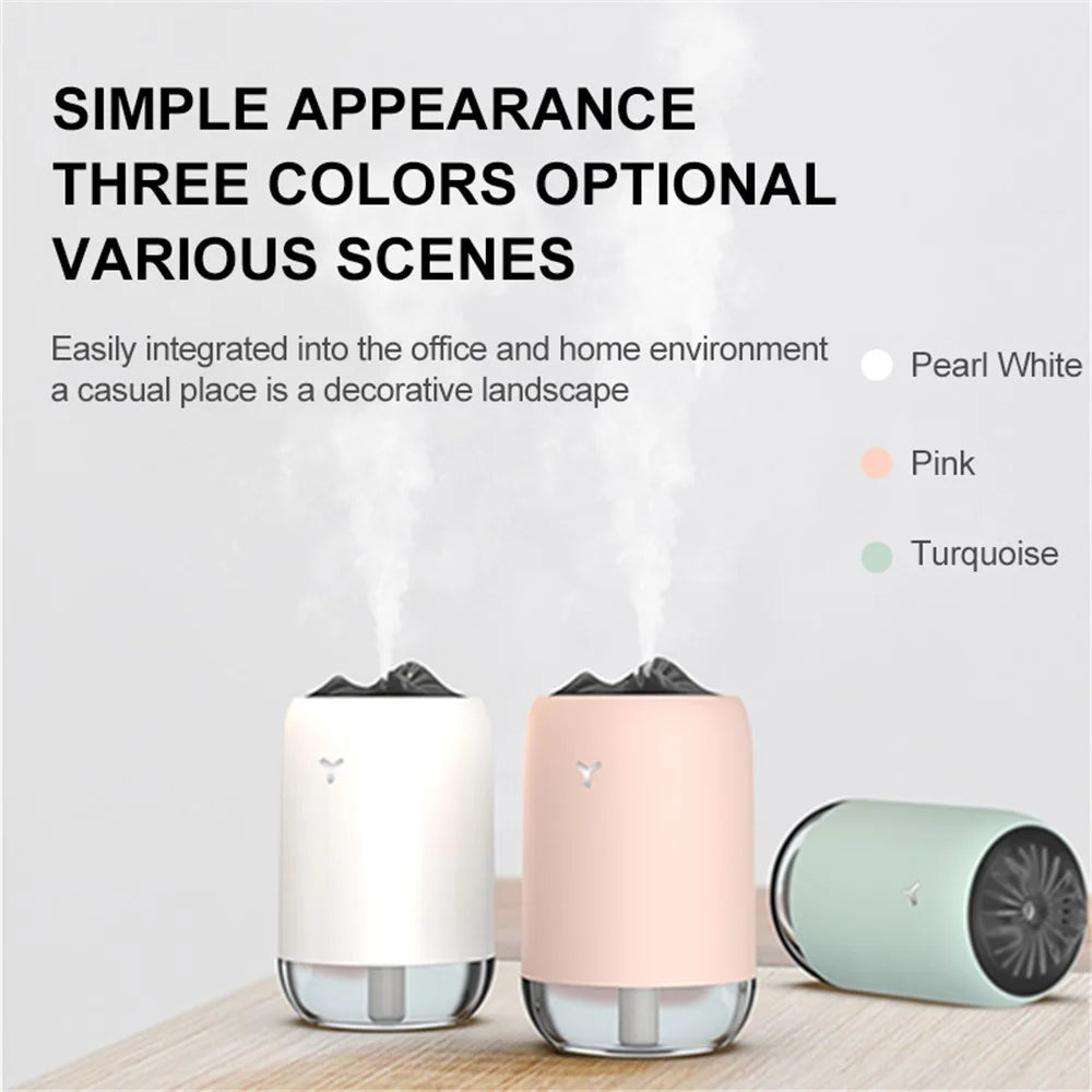 902 Mist Humidifier 260ml Capacity LED Night Light Silent Home Humidifier Diffuser for Home Car Office - White - 3