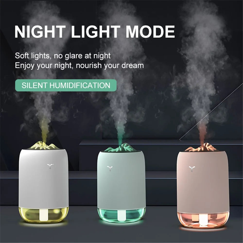 902 Mist Humidifier 260ml Capacity LED Night Light Silent Home Humidifier Diffuser for Home Car Office - White - 7