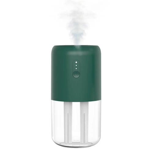 823 Home Humidifier Mini Size 280ml Dual Spray Nozzles Cool Mist Humidifier Quiet Desktop Humidifier with Light - Green - 1