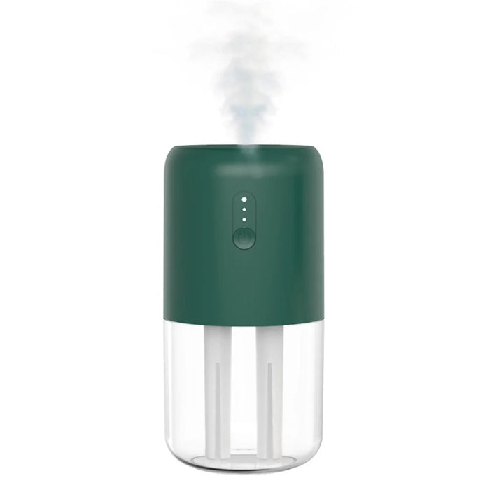 823 Home Humidifier Mini Size 280ml Dual Spray Nozzles Cool Mist Humidifier Quiet Desktop Humidifier with Light - Green - 1
