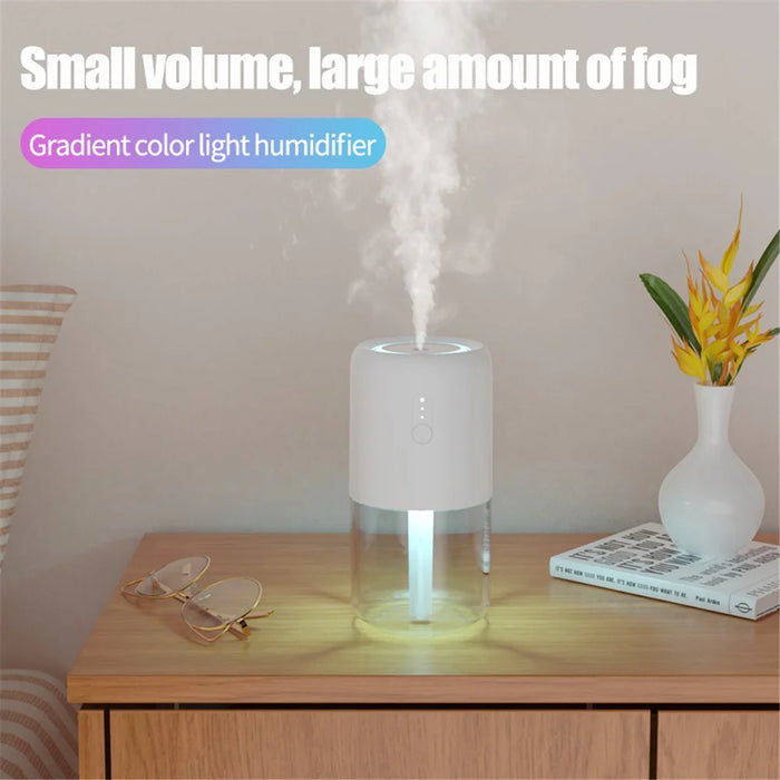 823A Mini Humidifier 280ml Night Light Room Humidifier for Bedroom Office Desk Car Travel - Blue - 5