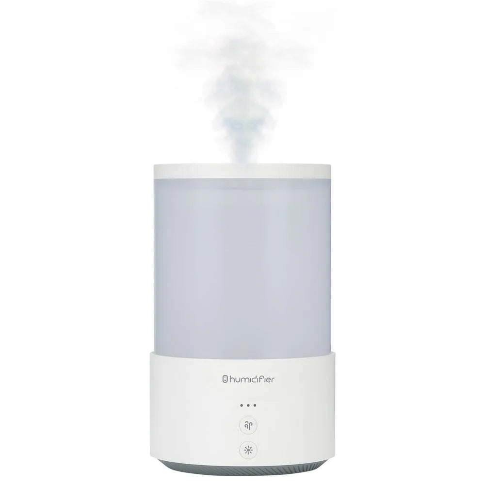 QD-H02 Dual Strong Nozzles Design Humidifier 650mL Large Capacity Low-Noise Operation, Built-in Battery Version - White - 1