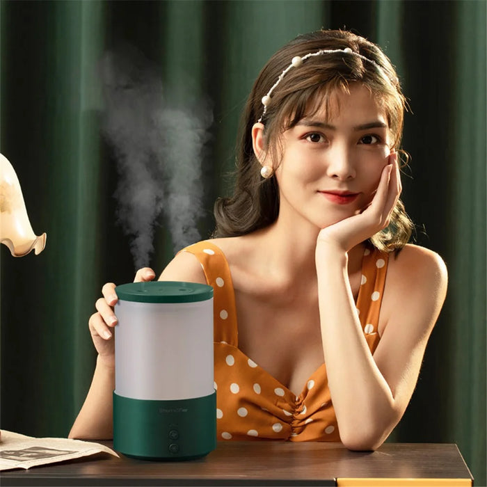 QD-H02 Dual Strong Nozzles Design Humidifier 650mL Large Capacity Low-Noise Operation, Built-in Battery Version - White - 5