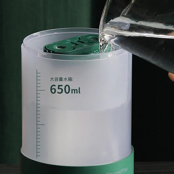 QD-H02 Dual Strong Nozzles Design Humidifier 650mL Large Capacity Low-Noise Operation, Built-in Battery Version - White - 6