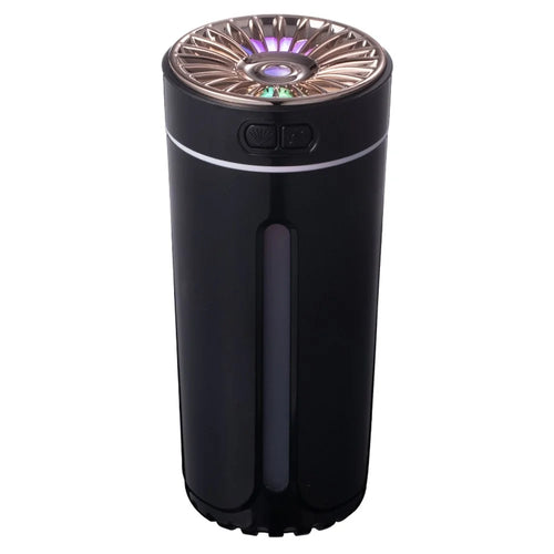 LA-0618S 300ml Portable Humidifier Desktop Air Humidifier Aroma Diffuser Mist Maker with Colorful Light for Office Cars (Battery Version) - Black - 1