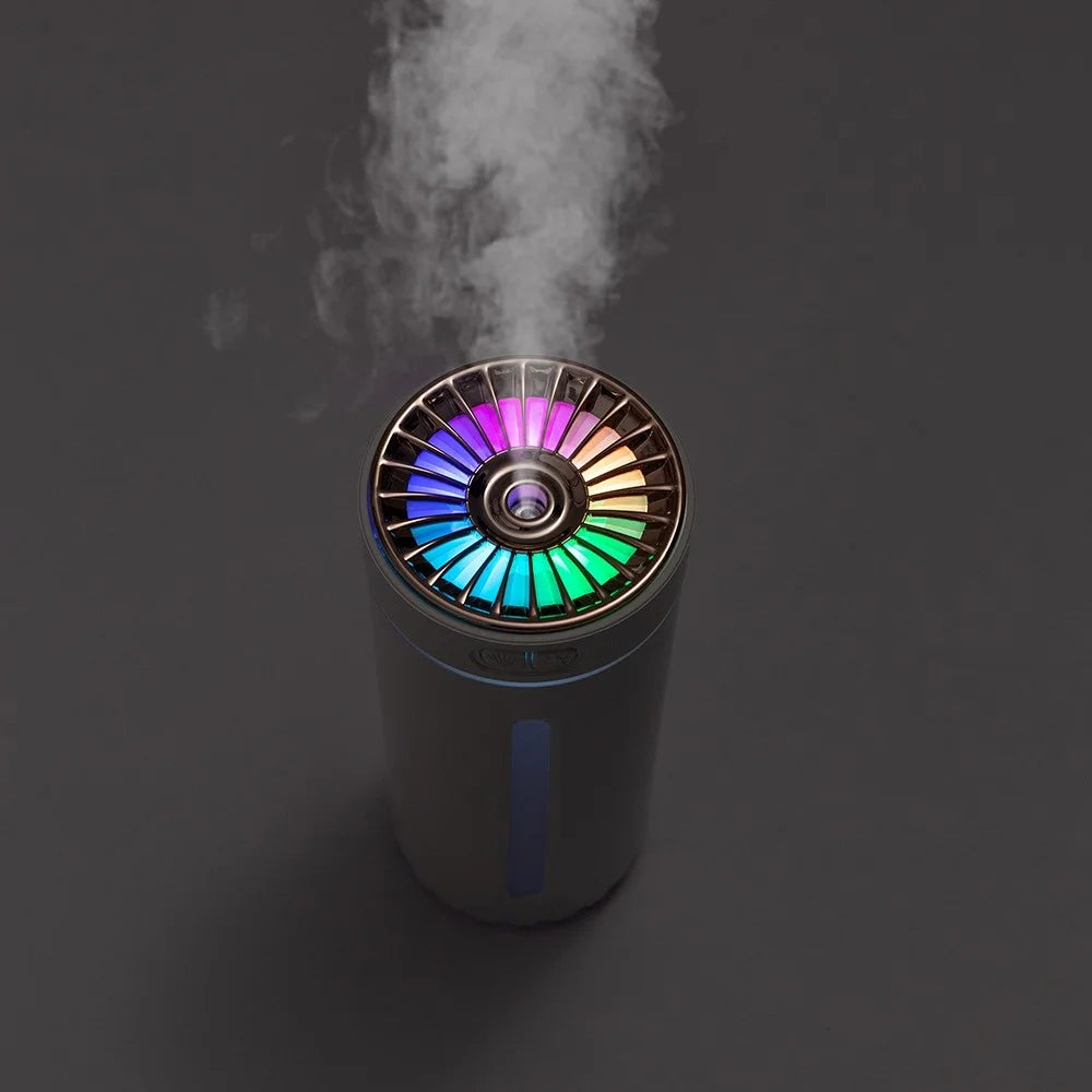 LA-0618S 300ml Portable Humidifier Desktop Air Humidifier Aroma Diffuser Mist Maker with Colorful Light for Office Cars (Battery Version) - Black - 3