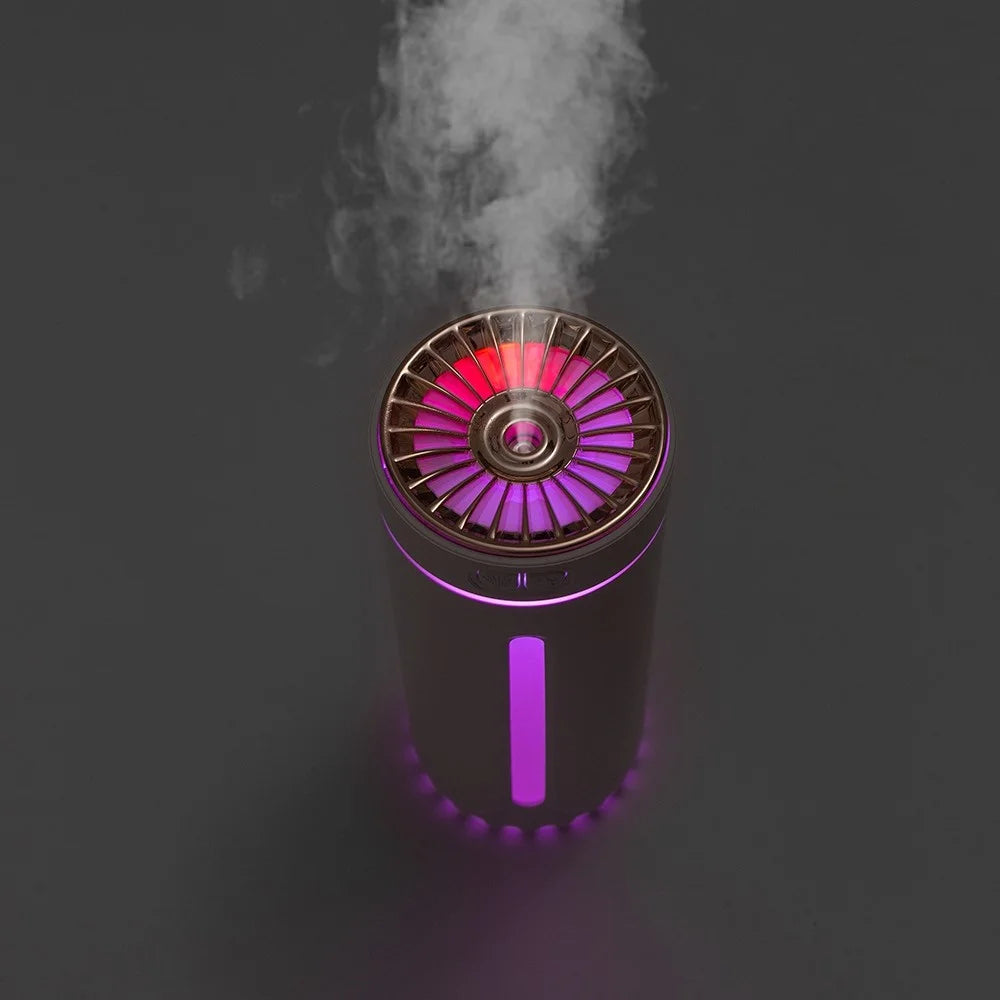 LA-0618S 300ml Portable Humidifier Desktop Air Humidifier Aroma Diffuser Mist Maker with Colorful Light for Office Cars (Battery Version) - Black - 6