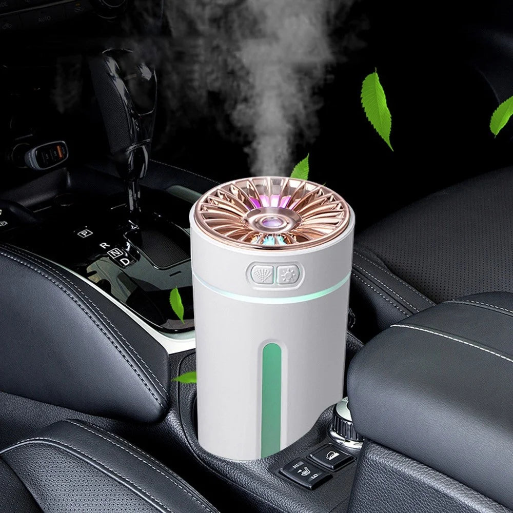 LA-0618S 300ml Portable Humidifier Desktop Air Humidifier Aroma Diffuser Mist Maker with Colorful Light for Office Cars (Battery Version) - Black - 7