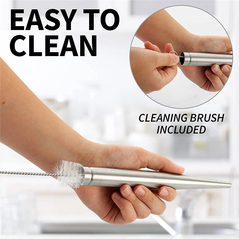 Kitchen Stainless Steel Turkey Baster for Cooking, Food-Grade Turkey Syringe with Silicone Suction Bulb, Cleaning Brush and Needles (No FDA Certified, BPA-Free) - 3