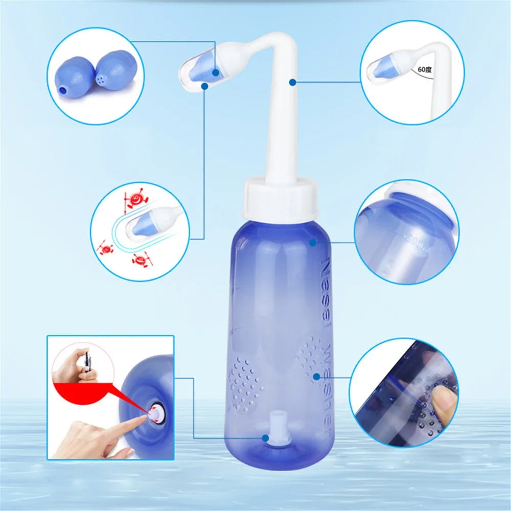 300ML Nasal Wash Nose Cleaner Children Adult Allergic Rhinitis Cleaning Bottle Tools Nasal Washer - 2