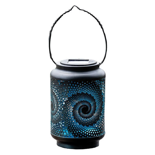 HY1225 Hollow Out 3D Snail Outdoor Solar Lantern IP44 Waterproof Garden Hanging Light - Black - 1