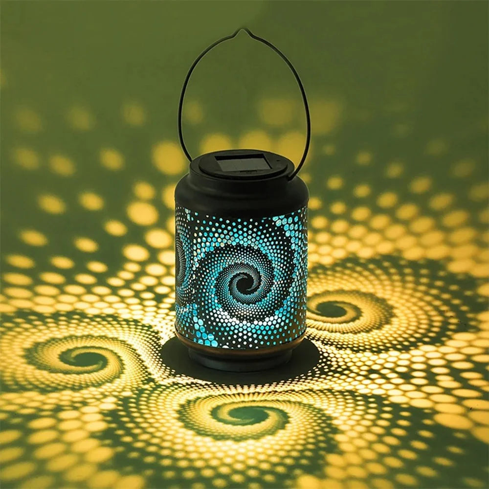 HY1225 Hollow Out 3D Snail Outdoor Solar Lantern IP44 Waterproof Garden Hanging Light - Black - 4