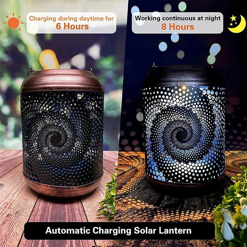 HY1225 Hollow Out 3D Snail Outdoor Solar Lantern IP44 Waterproof Garden Hanging Light - Black - 5