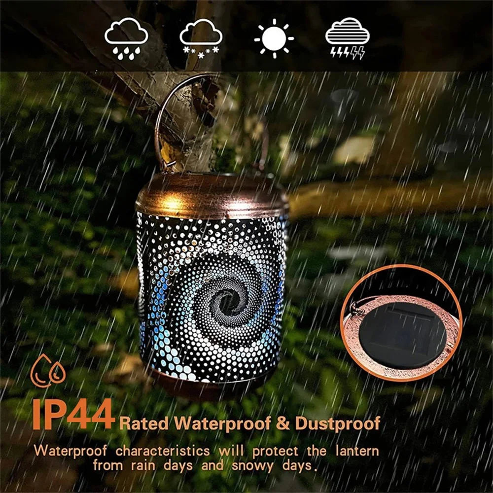 HY1225 Hollow Out 3D Snail Outdoor Solar Lantern IP44 Waterproof Garden Hanging Light - Black - 6