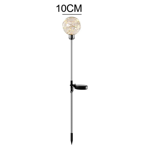 Round Ball Pathway LED Solar Light Outdoor Waterproof Garden Lamp for Walkway Yard Lawn - 10cm - 1