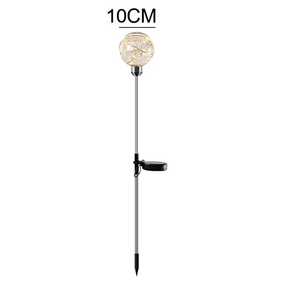 Round Ball Pathway LED Solar Light Outdoor Waterproof Garden Lamp for Walkway Yard Lawn - 10cm - 1