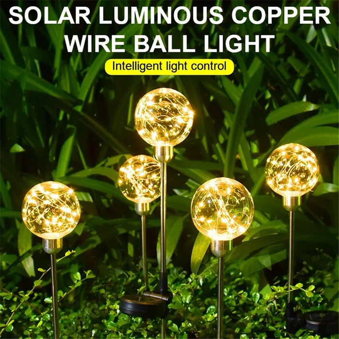 Round Ball Pathway LED Solar Light Outdoor Waterproof Garden Lamp for Walkway Yard Lawn - 10cm - 2