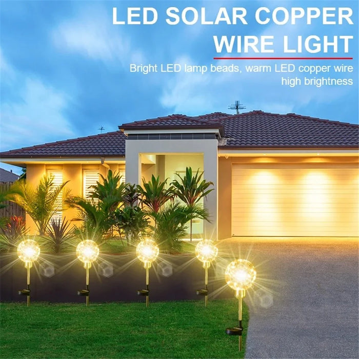 Round Ball Pathway LED Solar Light Outdoor Waterproof Garden Lamp for Walkway Yard Lawn - 10cm - 5