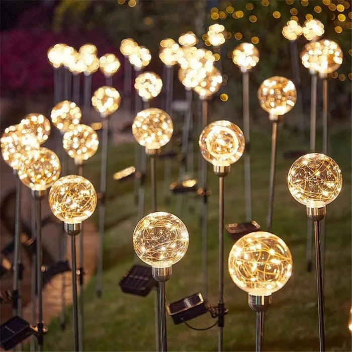 Round Ball Pathway LED Solar Light Outdoor Waterproof Garden Lamp for Walkway Yard Lawn - 10cm - 7