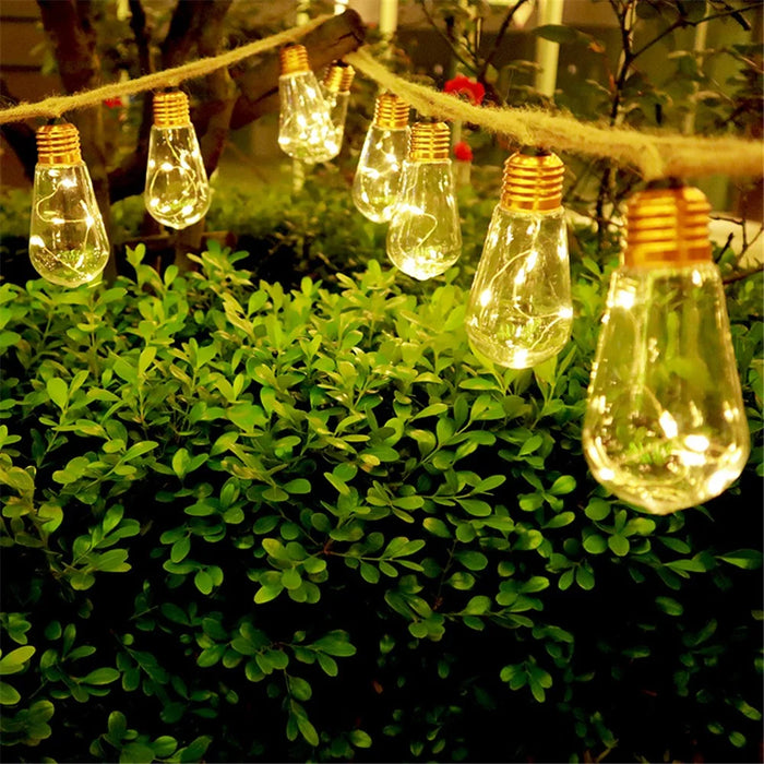 Waterproof Garden Lamp Hemp Rope Solar Patio Light with 16 Shatterproof Bulbs - 6