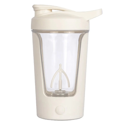 Automatic Electric Stirring Cup Coffee Milk Powder Self Stirring Cup, Rechargeable Type - Beige - 1