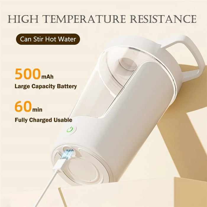 Automatic Electric Stirring Cup Coffee Milk Powder Self Stirring Cup, Rechargeable Type - Beige - 3