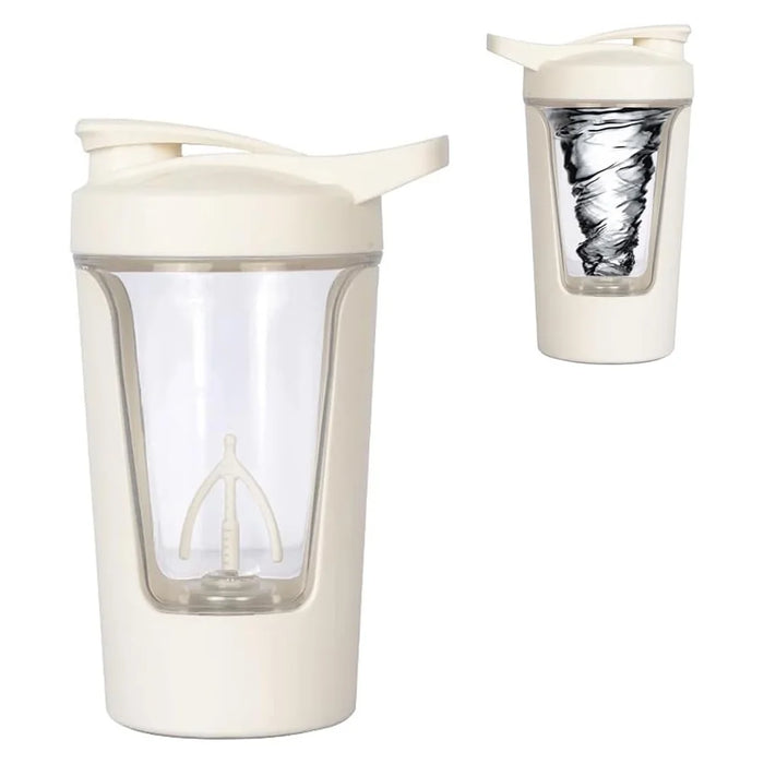 Automatic Electric Stirring Cup Coffee Milk Powder Self Stirring Cup, Rechargeable Type - Beige - 7