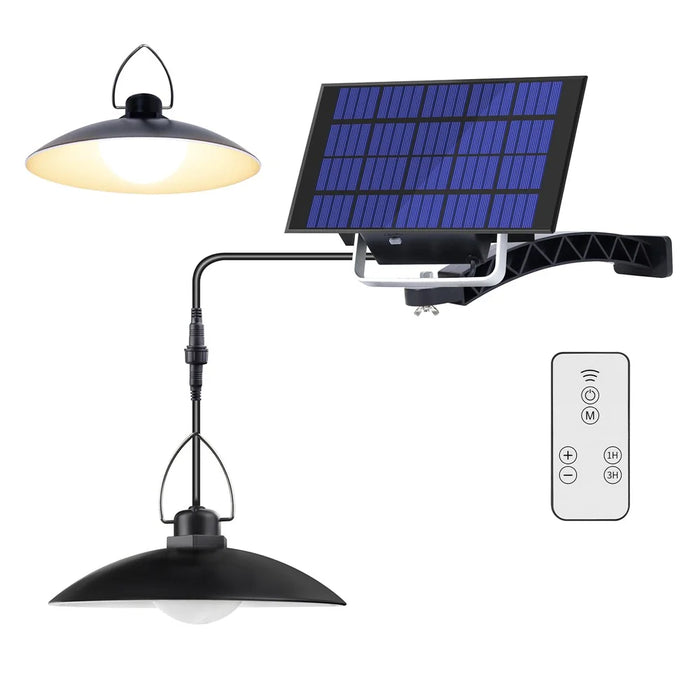 A2 35 LED Single Head Solar Powered Hanging Lamp Outdoor Waterproof Remote Control Light - Warm White - 1