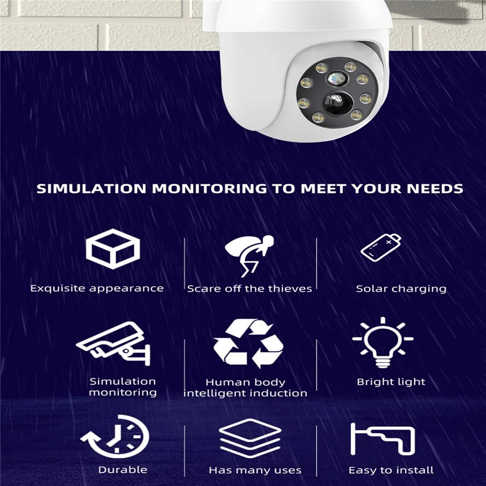 HW1004 Solar Fake Safety Camera Design Security Light Motion Sensor Outdoor Waterproof IP64 LED Lamp for Garden Patio - 7