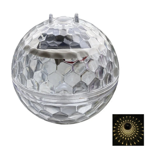Solar Floating Pool Globe Light IP65 Waterproof Honeycomb-textured Garden Pond Decoration Lights - Small Size 10cm  /  Warm Yellow Light - 1