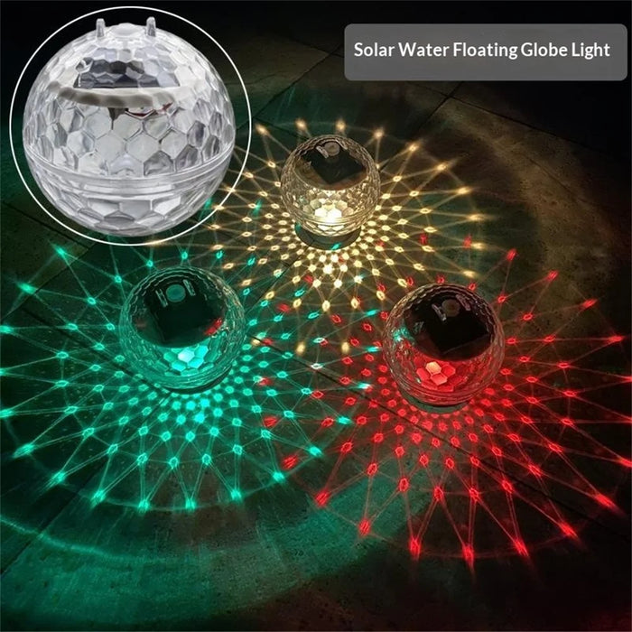 Solar Floating Pool Globe Light IP65 Waterproof Honeycomb-textured Garden Pond Decoration Lights - Small Size 10cm  /  Warm Yellow Light - 4