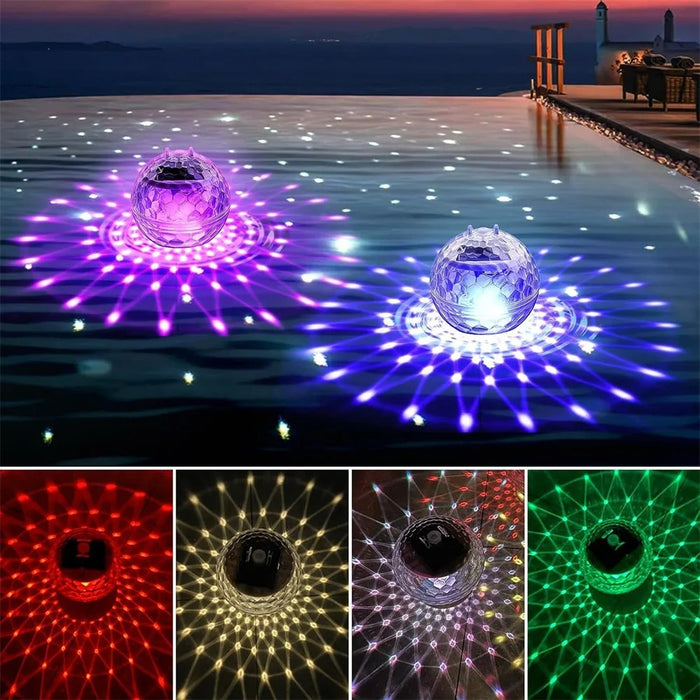 Solar Floating Pool Globe Light IP65 Waterproof Honeycomb-textured Garden Pond Decoration Lights - Small Size 10cm  /  Warm Yellow Light - 5