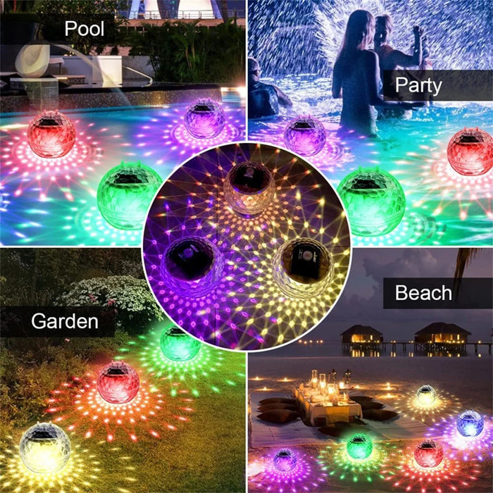 Solar Floating Pool Globe Light IP65 Waterproof Honeycomb-textured Garden Pond Decoration Lights - Small Size 10cm  /  Warm Yellow Light - 6