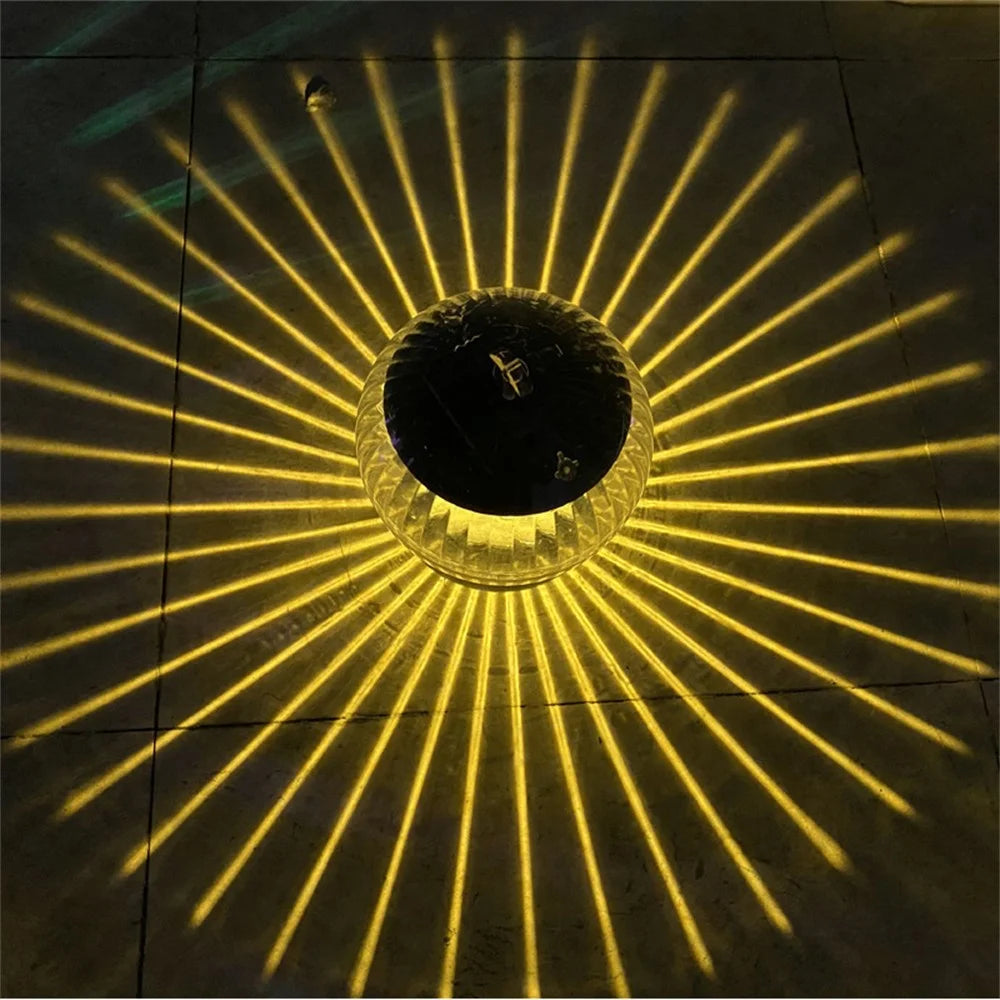 Solar Floating Pool Globe Light IP65 Waterproof Honeycomb-textured Garden Pond Decoration Lights - Large Size 11cm  /  Warm Yellow Light - 2