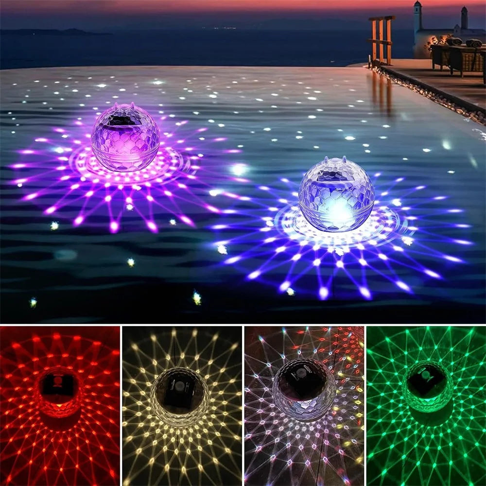 Solar Floating Pool Globe Light IP65 Waterproof Honeycomb-textured Garden Pond Decoration Lights - Large Size 11cm  /  Warm Yellow Light - 5