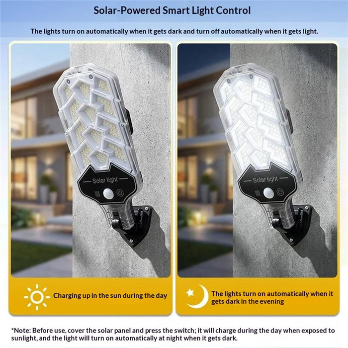 171 LEDs Solar Light Outdoor Wall Light Motion Sensor Waterproof 3 Mode Lamp with Remote Control for Garden - YJ-T-173 - 5