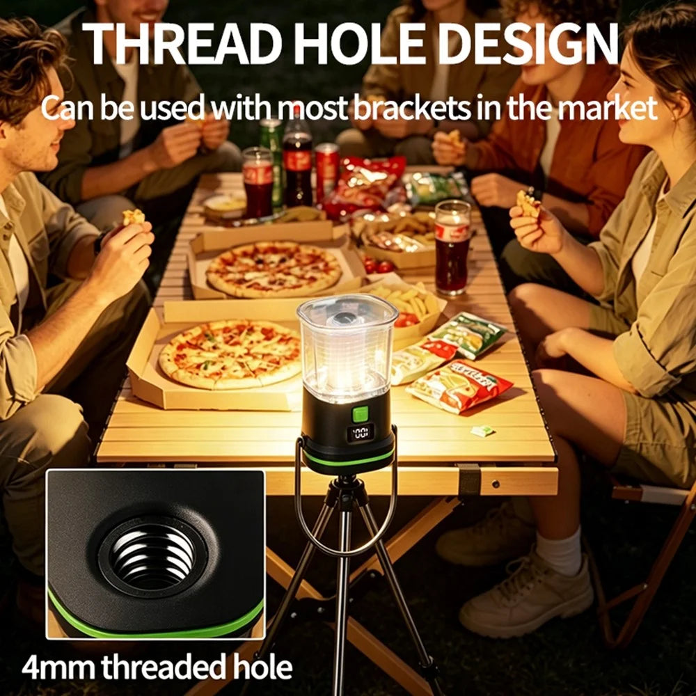 LY27 Camping Lamp 7 Modes 1500mAh IPX4 Waterproof USB-C Rechargeable LED Light for Outdoor Camping - Black - 3
