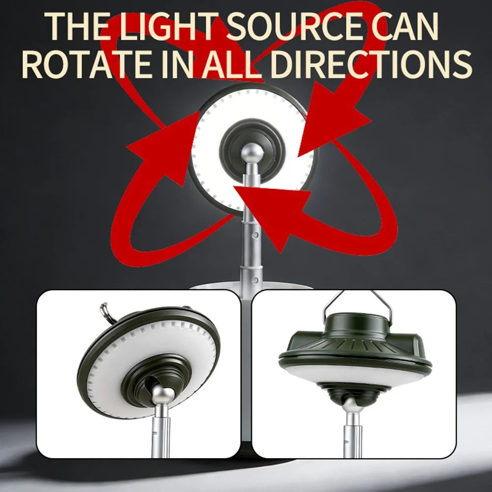 SQ-G26 360 Degree Rotatable Retractable Camping Lamp 2000mAh IPX4 Waterproof RGB Tent Light - 7