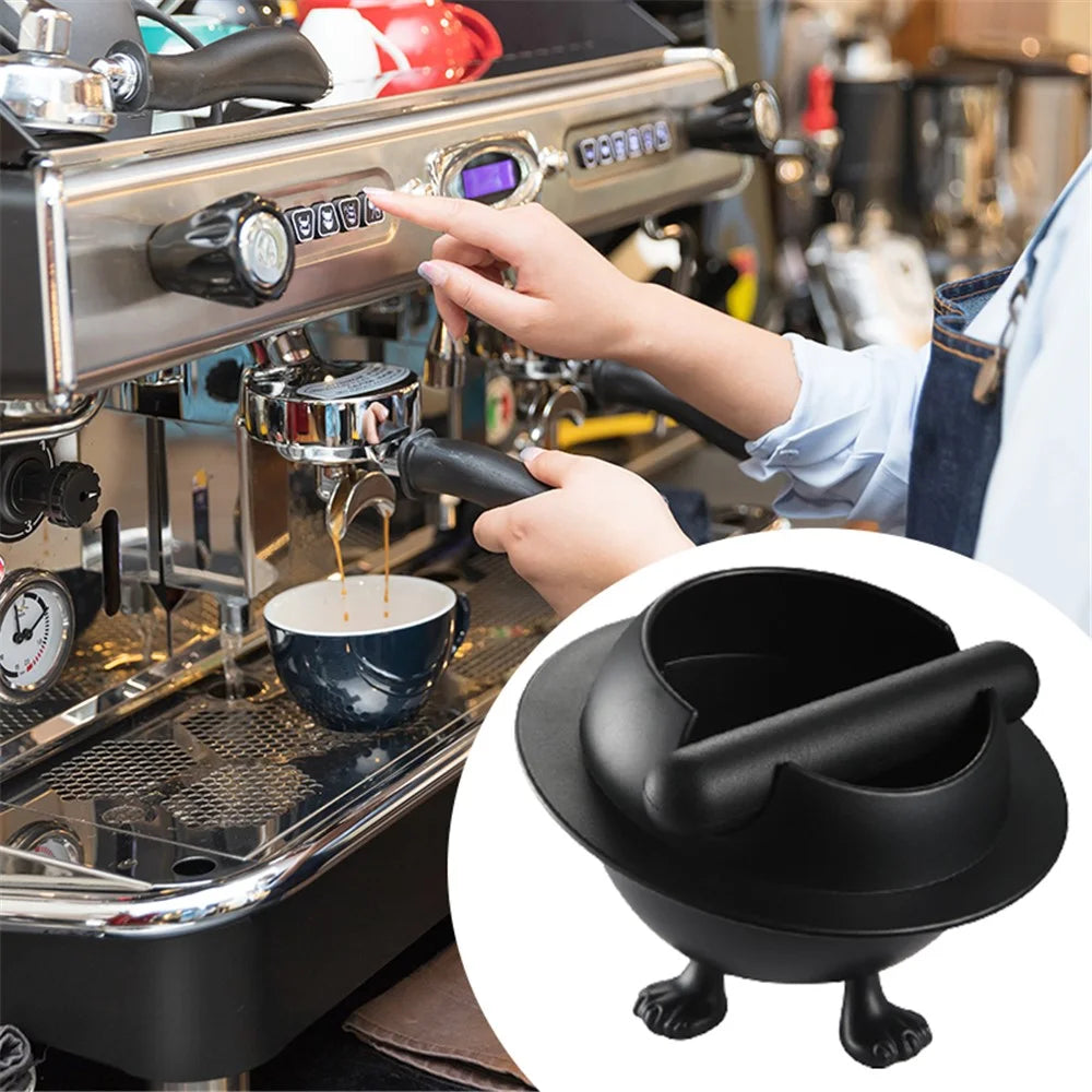 Coffee Grinding Bin Coffee Knock Box Espresso Dump Bin Shock-absorbent Durable Barista Style Espresso Knock Box (No FDA, BPA-free) - Planet Shaped - 3