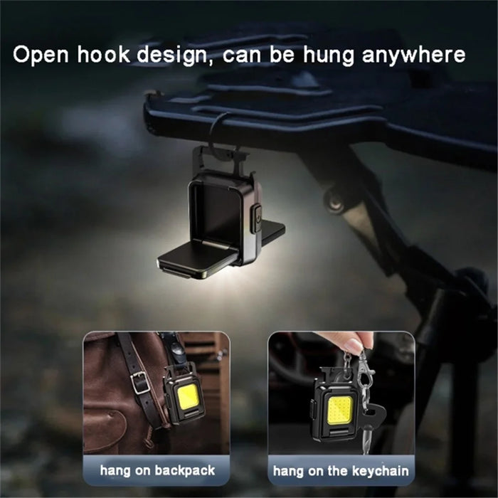 Double-Sided COB Camping Light White-Light Mini Lamp 800mAh Portable Keychain Light with Tripod Stand - 5