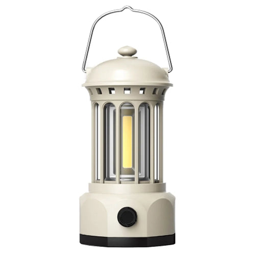 Battery Powered Tent Hanging Light Lantern Lamp Retro Style COB Camping Hiking Light, Size: L - White - 1